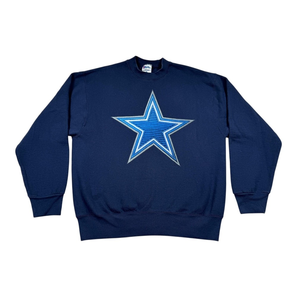 Vintage Dallas Cowboys Sweatshirt Mens Large Navy NFL Football Pro Player 90s